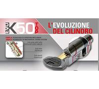 SECUREMME CILINDRO CON CODOLO MODULARE AD ALTA SICUREZZA EVO K50 TOP VARIE MISURE (1, CODOLO 30 mm CHIAVE 40 mm)