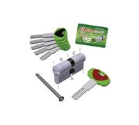 SECUREMME Cilindro K22 Chiave Misura 40x50=90 OCS 5 Chiavi Verde