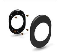 SECUREMME Kit Piastrina 4300, Bocchetta per Porta Blindata, 62x82x6 mm, con Foro Ø46 mm, con Inserto per CILINDRO EUROPEO, NERO F5