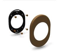 SECUREMME Kit Piastrina 4300, Bocchetta per Porta Blindata, 62x82x6 mm, con Foro Ø46 mm, con Inserto per Cilindro Europeo, BRONZO F4