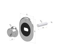 Securemme Limitatore di Apertura Scorrevole per Porta Blindata CROMO LUCIDO, Acciaio Inox, Kit di Montaggio Incluso, 10 x 10 cm