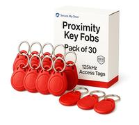 SecureMyDoor - 10 x portachiavi di prossimità RFID in rosso - gettone - fob - tag - chiave scheda 125 kHz - ideale per tastiera digitale | lettore di prossimità | sistema di sicurezza per il controllo