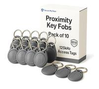 SecureMyDoor - 10 x telecomandi RFID di prossimità in grigio - gettone - fob - tag - chiave scheda 125 kHz - ideale per tastiera digitale | lettore di prossimità | sistema di sicurezza per il