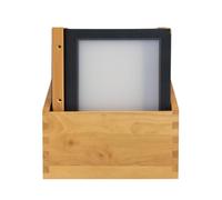 SECURIT - Box con Set 20 Carte A4 Wood - Colore Nero | Scatola in legno di teak - Include 10 porta menu - Dorso nero elegante