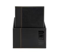 SECURIT - Set da 20 Porta Menu A4 Box Inclusa Linea Trendy - Per Caffè, Ristoranti, Bar - Similpelle - Colore Nero