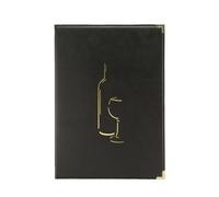 Carta dei vini Basic - A4 - 24x34 cm - PVC - nero - 4+2 buste fisse incluse - Securit