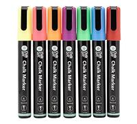 SECURIT Chalk Star - Pack of 7 Colored Liquid Markers for Blackboard, Chalkboard, Window, or Glass - Round 2-4 mm Nibs, Ideal for Signs and Advertisements, 1 Stück (7er Pack)