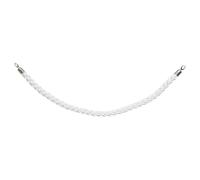 SECURIT - Corda Intrecciata per Sistema Barriera Classic - Per Bar, Ristoranti, Pub, Negozi - Agganci con Moschettoni - 150 cm - Finitura Cromata - Colore Bianco