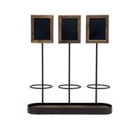 Securit Con tre porta bottiglie e lavagnette 39x45cm - marrone Legno massiccio WB-WR-3
