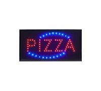 SECURIT - Insegna Luminosa LED Pizza - Per Muri o Vetrine - Per Bar, Ristoranti, Pub, Negozi - LED Lampeggianti in 4 Colori - Adattatore 220V AC e Cavo da 130cm Inclusi
