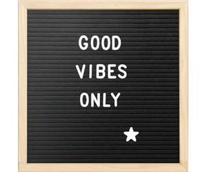 SECURIT - Lavagna con Lettere - Per Bar, Ristoranti, Pub, Negozi - Cornice in Legno - Lettere, Numeri e Simboli in Acrilico Inclusi - 30x30cm - Colore Teak