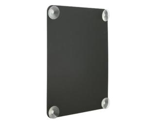 SECURIT - Lavagna con Ventose - Formato A4 - Double Face - Colore Nero | Superfici in Vetro - Resistente UV - Antigraffio - Per Pennarelli Gesso