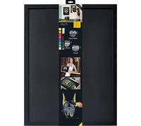 SECURIT - Lavagna da Parete Woody con Pennarello - 60x80cm - Colore Nero | Superficie Antigraffio - Resistente UV - Kit di Montaggio Incluso
