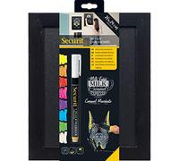 Securit - Lavagna da parete Woody WBW-BL-20-24 - Cornice nera 20x24 cm - 1 pennarello incluso