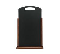 SECURIT - Lavagna Da Tavolo Con Manico - Per Pennarelli A Gesso Liquido - Per Caffè, Ristoranti, Bar, Negozi - Molto Grande - Inserto Non Rimovibile - Faggio Laccato - 54x35x7cm - Colore Marrone