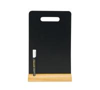 SECURIT - Lavagna da Tavolo con Manico - Set Lavagna e Pennarello | Inserto Rimovibile - Doppia Faccia - Base in Legno Laccato - 33,5x21x6cm