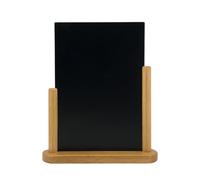 Securit Lavagna da tavolo Elegant - Modello A4 - Teak | Base in Legno Duro - Superficie Doppia - Scrittura con Gesso Liquido