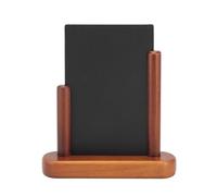 SECURIT - Lavagna Da Tavolo Elegant - Per Pennarelli A Gesso Liquido - Per Caffè, Ristoranti, Bar, Negozi - Piccolo - Inserto Rimovibile - Faggio Laccato - 10x15cm - Colore Mogano