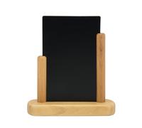 SECURIT - Lavagna Da Tavolo Elegant - Per Pennarelli A Gesso Liquido - Per Caffè, Ristoranti, Bar, Negozi - Piccolo - Inserto Rimovibile - Faggio Laccato - 10x15cm - Colore Teak