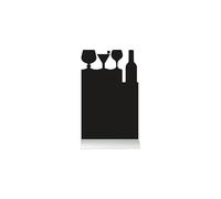 SECURIT - Lavagna Da Tavolo Silhouette Cocktail - Base In Alluminio | Bifacciale - Inserto Rimovibile - Resistente ai Raggi UV - Antigraffio
