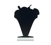 SECURIT - Lavagna Da Tavolo Silhouette Ghiaccio - Per Pennarelli A Gesso Liquido - Per Caffè, Ristoranti, Bar - Inserto Rimovibile - Base In Alluminio - 33,5x23x6cm - 1 Pennarello Bianco Incluso