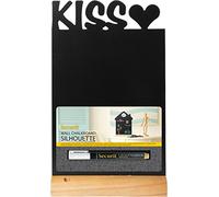 SECURIT - Lavagna Da Tavolo Silhouette Labbra - 34,5x21x6 cm | Base In Legno Laccato - Pennarello Incluso - Doppia Faccia - Resistente UV