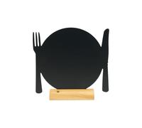 Securit Lavagna da tavolo Silhouette – 24×25 cm, forma piatto nero, inserto rimovibile
