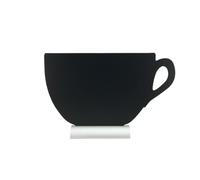 SECURIT - Lavagna Da Tavolo Silhouette Tazza - Base in Alluminio | Include 1 Pennarello Bianco - Doppia Faccia - Per Esterni - 21,5x33,6x6cm