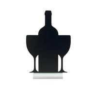 SECURIT - Lavagna Da Tavolo Silhouette Vino - Per Pennarelli A Gesso Liquido - Per Caffè, Ristoranti, Bar - Inserto Rimovibile - Base In Alluminio - 34,5x23x6cm - 1 Pennarello Bianco Incluso