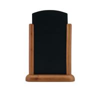 SECURIT - Lavagna Da Tavolo Top - Per Pennarelli A Gesso Liquido - Per Caffè, Ristoranti, Bar, Negozi - Medio - Inserto Rimovibile - Faggio Laccato - 29,3x20,5x6cm - Colore Marrone