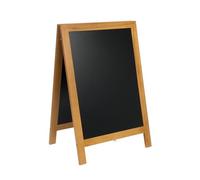 SECURIT - Lavagna Da Terra Deluxe - 55x85 cm - Colore Teak | Resistente alle Intemperie - Legno con Lacca Protettiva - Per Interni ed Esterni