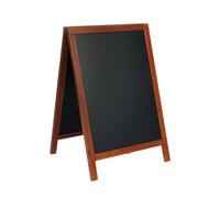 SECURIT - Lavagna Da Terra Deluxe - Per Pennarelli A Gesso Liquido - Per Caffè, Ristoranti, Bar, Negozi- 55x85 cm - Colore Mogano