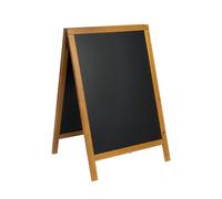 SECURIT - Lavagna Da Terra Woody Bifacciale In Legno Di Pino - Per Pennarelli A Gesso Liquido - Per Caffè, Ristoranti, Bar, Negozi - 55x 85 cm - Colore teak