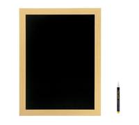 SECURIT - Lavagna Woody da Parete - Set con 1 Pennarello - 40x60cm - Teak | Kit di montaggio incluso - Per interni ed esterni - Superficie antigraffio