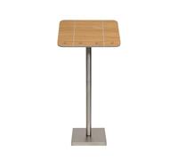 SECURIT - Leggio Porta Menu con Palo e Base - Per Caffè, Ristoranti, Bar, Negozi - Legno Laminato con Base in Acciaio Inox - Quattro Perni in Metallo e Elastici Inclusi - Teak