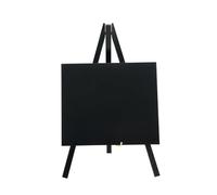 SECURIT - Mini Lavagna Con Cavalletto Treppiede - 24,4x15x13,5cm | Include 1 Pennarello Bianco - Superficie Cancellabile - Colore Nero