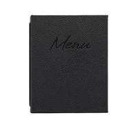 SECURIT - Porta Menu A4 Signature | A4 - Per Ristorante, Bar, Caffè - Doppio Inserto 4 Pagine incl. - Similpelle PU - 315×250mm - Nero