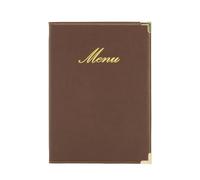 SECURIT - Porta Menu Linea Classic - Per Caffè, Ristoranti, Bar - Similpelle - Formato A5 - 1 Doppio Inserto Incluso - Colore Marrone