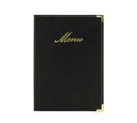 SECURIT - Porta Menu Linea Classic - Per Caffè, Ristoranti, Bar - Similpelle - Formato A5 - 1 Doppio Inserto Incluso - Colore Nero