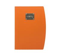 SECURIT - Porta Menu Linea Rio - Per Caffè, Ristoranti, Bar - Formato A4 - Placca Serigrafata In Acciaio Inox Con Scritta Menù - 1 Doppio Inserto Incluso - Colore Arancione