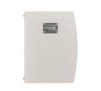 SECURIT - Porta Menu Linea Rio - Per Caffè, Ristoranti, Bar - Formato A4 - Placca Serigrafata In Acciaio Inox Con Disegno Delle Posate - 1 Doppio Inserto Incluso - Colore Bianco