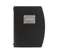 Securit Porta menu Linea Rio A5 per bar e ristoranti – placca inox Menù nero, 1 doppio inserto