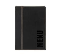 SecuritSecurit® Menu Protector A5 - Similpelle - Nero - Gamma fashion - 1 doppio inserto incluso - nero MC-TRA5-BL