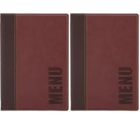 SECURIT - Porta Menu Linea Trendy - Per Caffè, Ristoranti, Bar - Similpelle - Formato A5-1 Doppio Inserto Incluso - Colore Bordeaux (Confezione da 2)