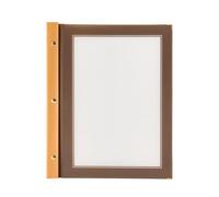 (TG. A4) Securit Porta Menù Wood A4 -Struttura in Legno Teak e Bordi rifiniti