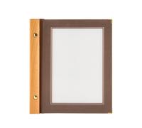 SECURIT - Porta Menu Linea Wood - Per Caffè, Ristoranti, Bar - Formato A5 - 2 Doppio Inserti Inclusi - Colore Marrone