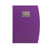 SECURIT - Porta Menu Linea Rio - Per Caffè, Ristoranti, Bar - Formato A4 - Placca Serigrafata In Acciaio Inox Con Scritta Menù - 1 Doppio Inserto Incluso - Colore Viola