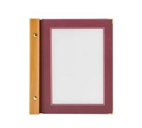 SECURIT - Porta Menu Linea Wood - Per Caffè, Ristoranti, Bar - Formato A5 - 2 Doppio Inserti Inclusi - Colore Bordeaux