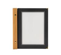 SECURIT - Porta Menu Linea Wood - Per Caffè, Ristoranti, Bar - Formato A5 - 2 Doppio Inserti Inclusi - Colore Nero
