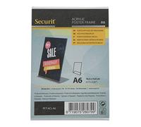 SECURIT - Porta Poster da Tavola a Forma di L - Formato A6 | Acrilico Trasparente - Design Double Face - Facile da Pulire